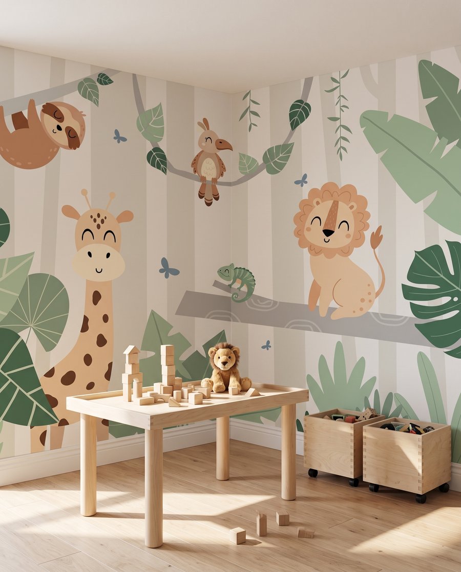Dschungelfreunde zwischen großen Blättern — Interieur 4