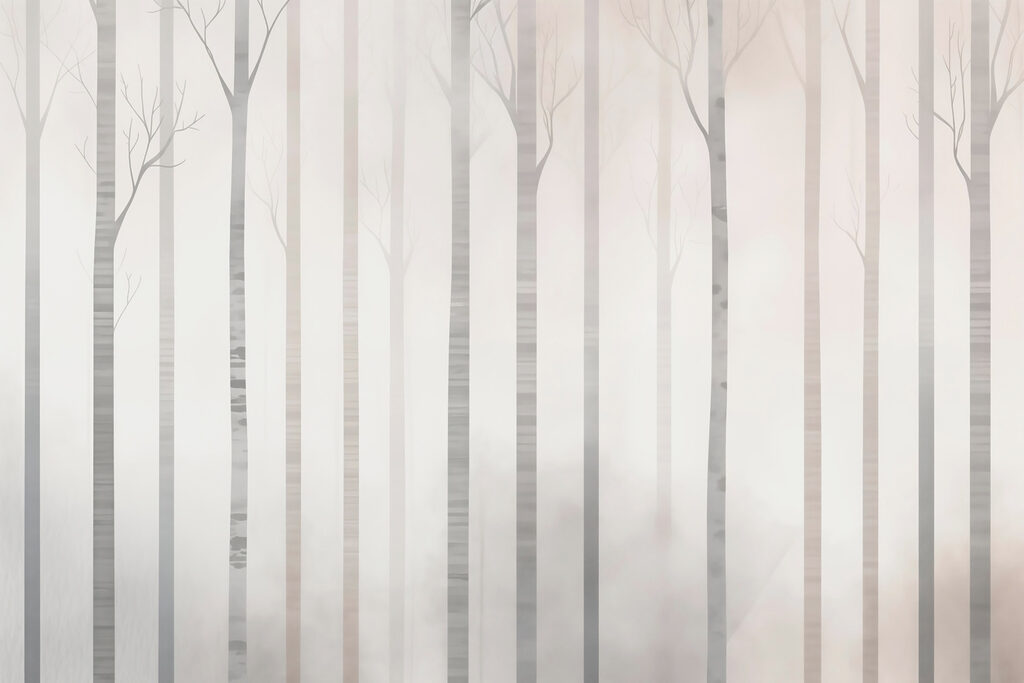 Birken im Nebel — ganzes Design