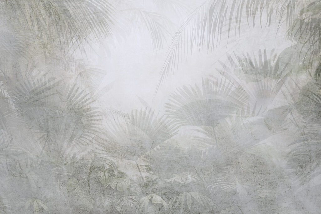 Palmwald im Dunst — ganzes Design