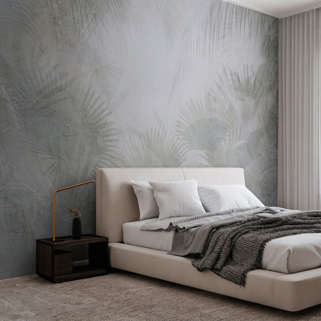 Palmwald im Dunst in einem Interieur