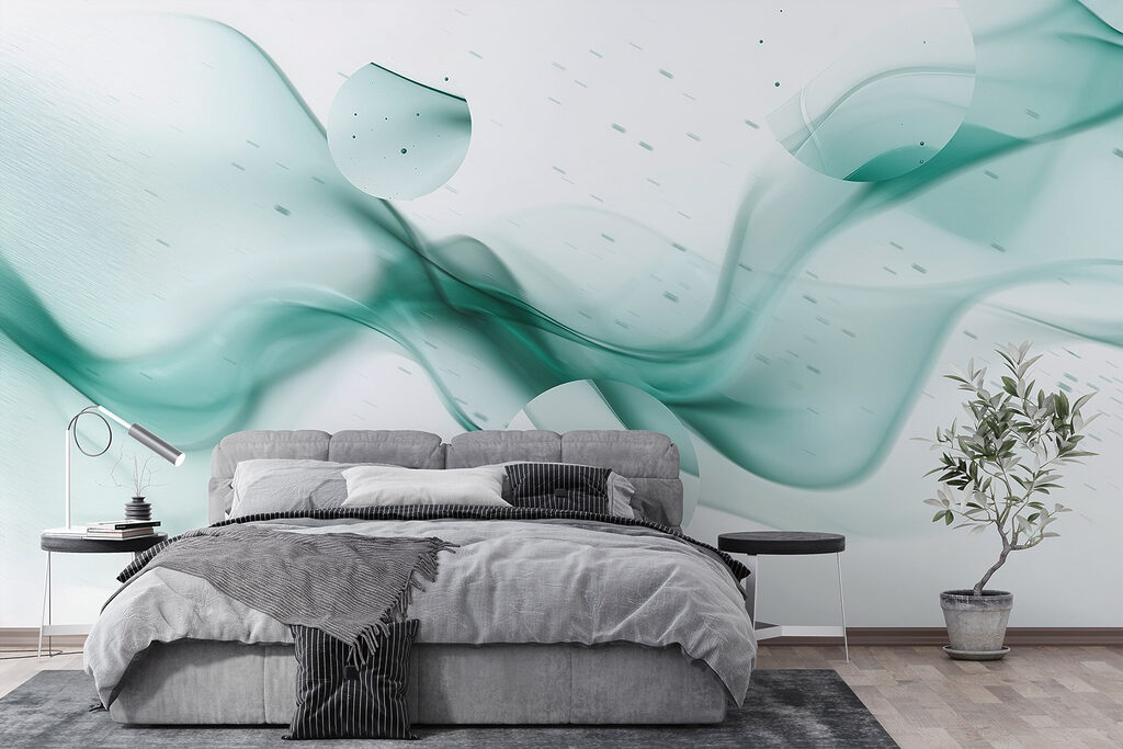 Fließende Farbe und Spritzer in einem Interieur