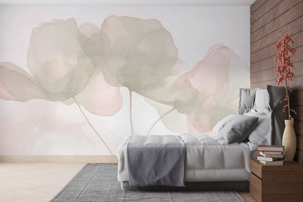 Blumen in blassem Licht in einem Interieur