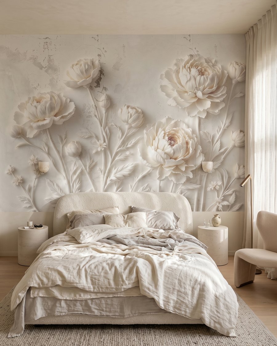 Blüten in Schichten in einem Interieur