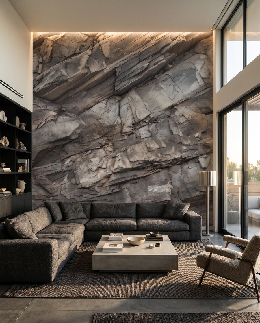 Raue Felsschichten in Grau — Interieur 2