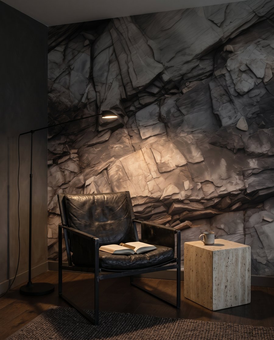Raue Felsschichten in Grau — Interieur 5