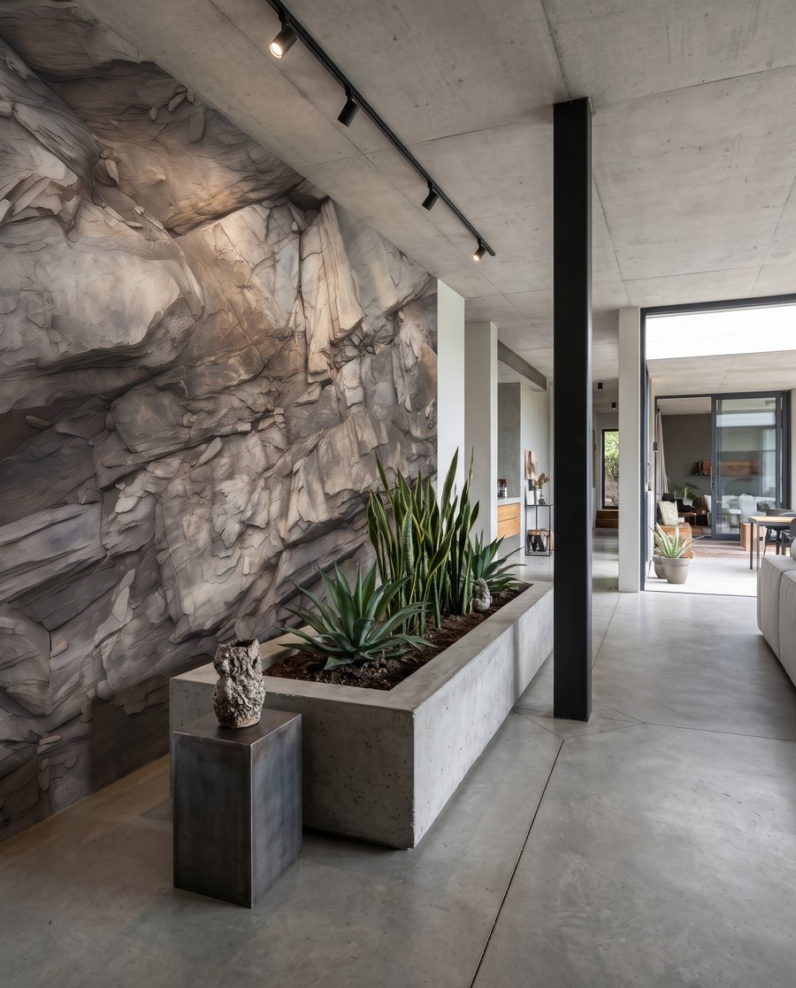 Raue Felsschichten in Grau — Interieur 6