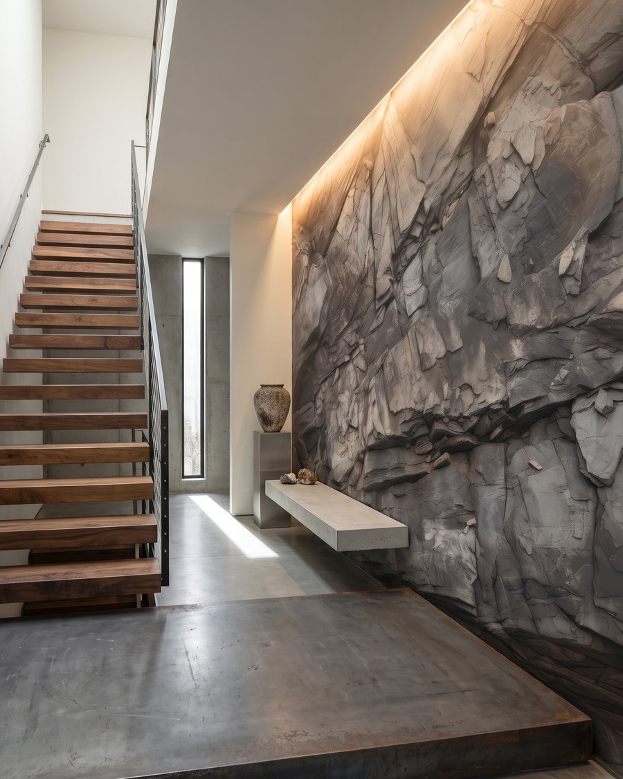Raue Felsschichten in Grau — Interieur 7