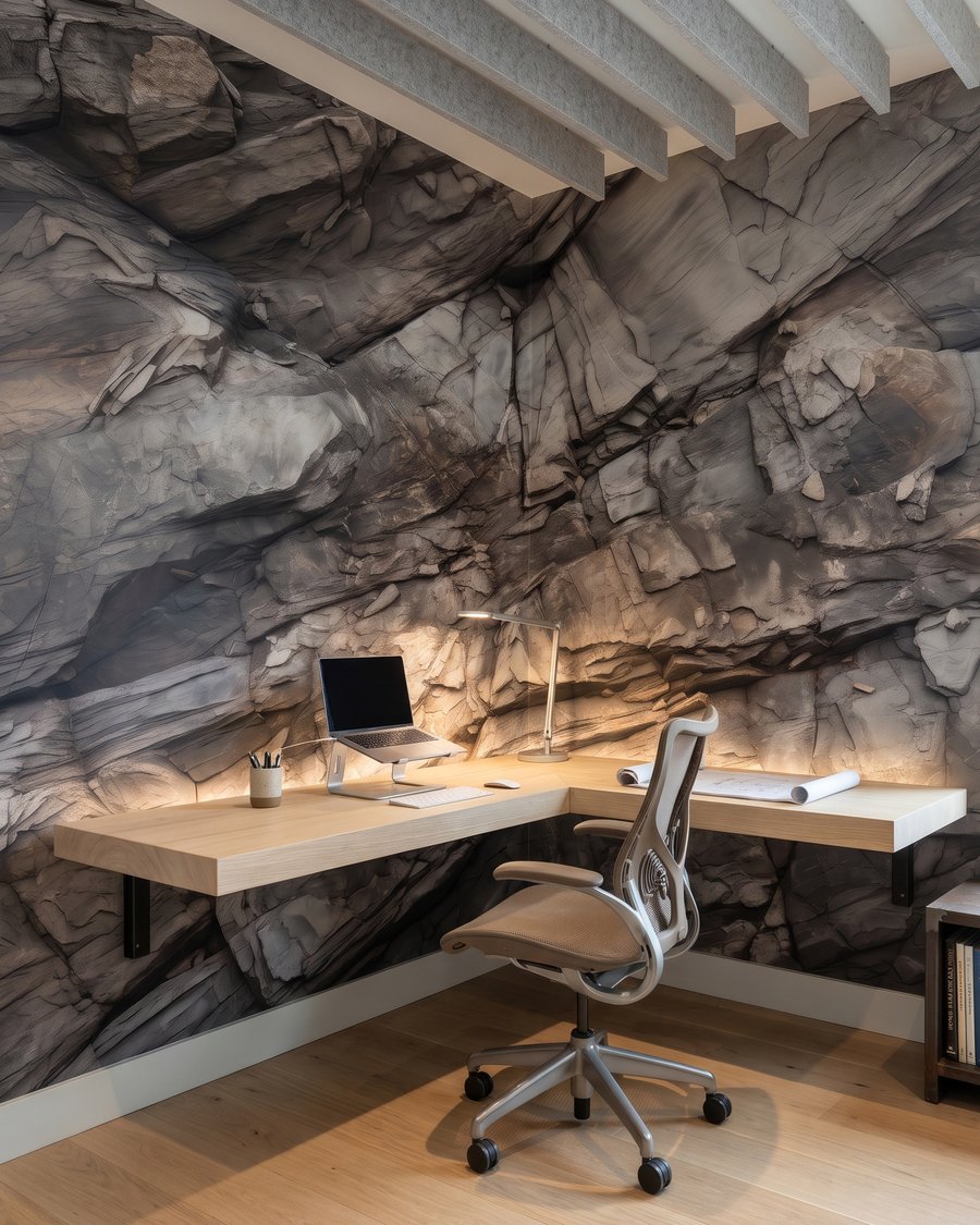 Raue Felsschichten in Grau — Interieur 9
