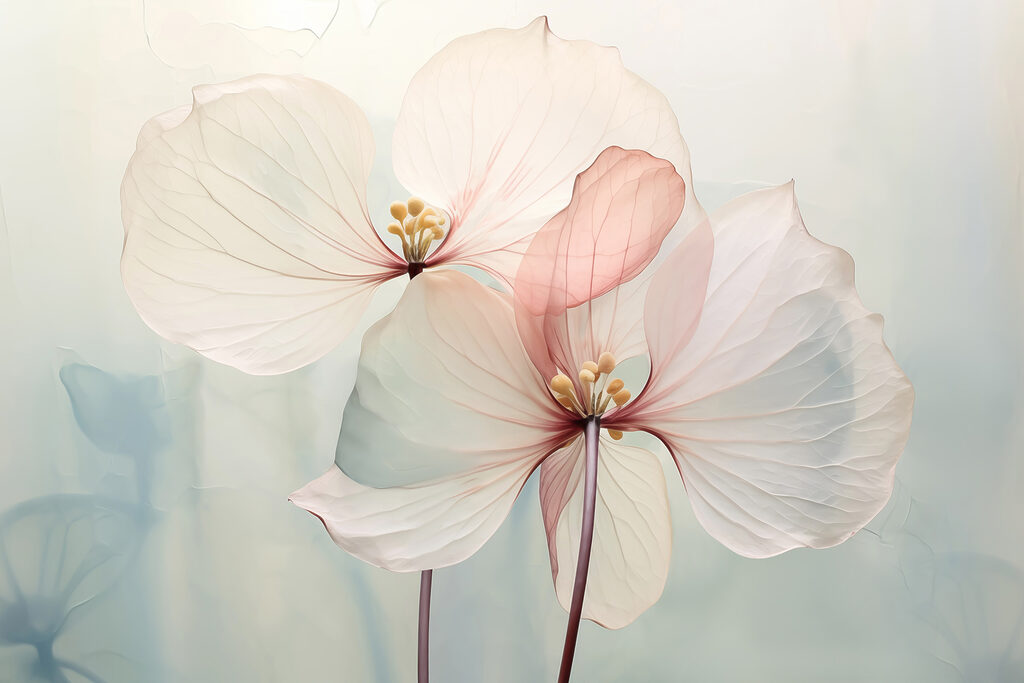Geäderte Blüten — ganzes Design
