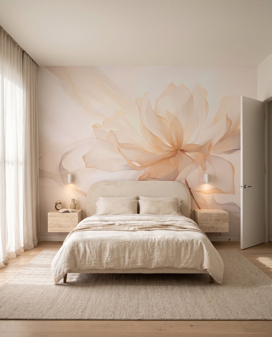 Cremefarbene Schleierblüte in einem Interieur