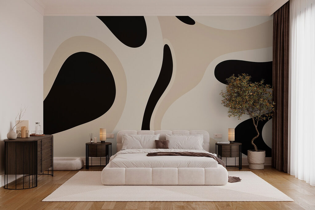 Schwarze Bögen auf Sandton in einem Interieur