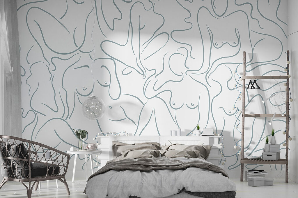 Körper in losen Linien in einem Interieur