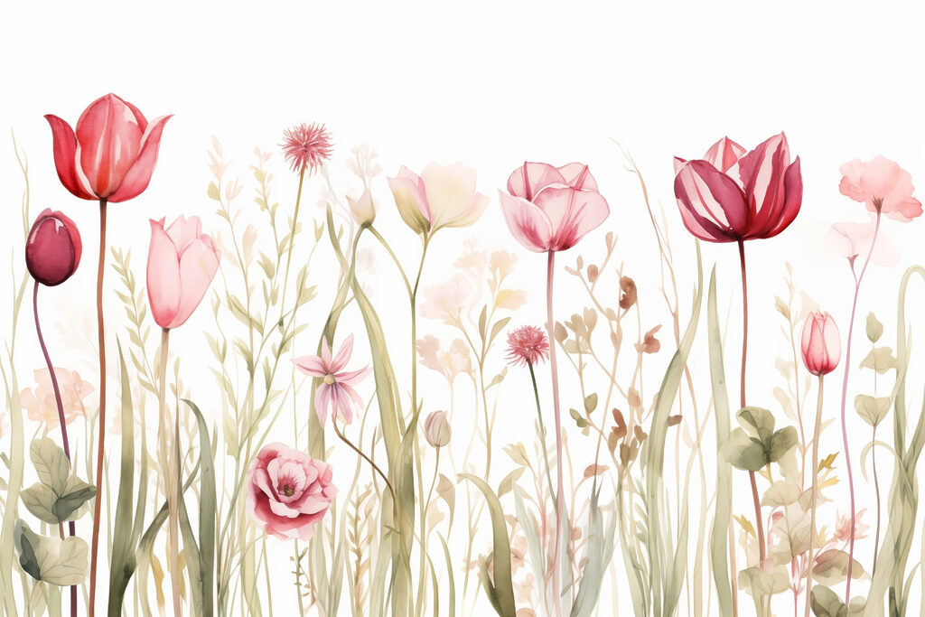 Blumen und Gräser — ganzes Design