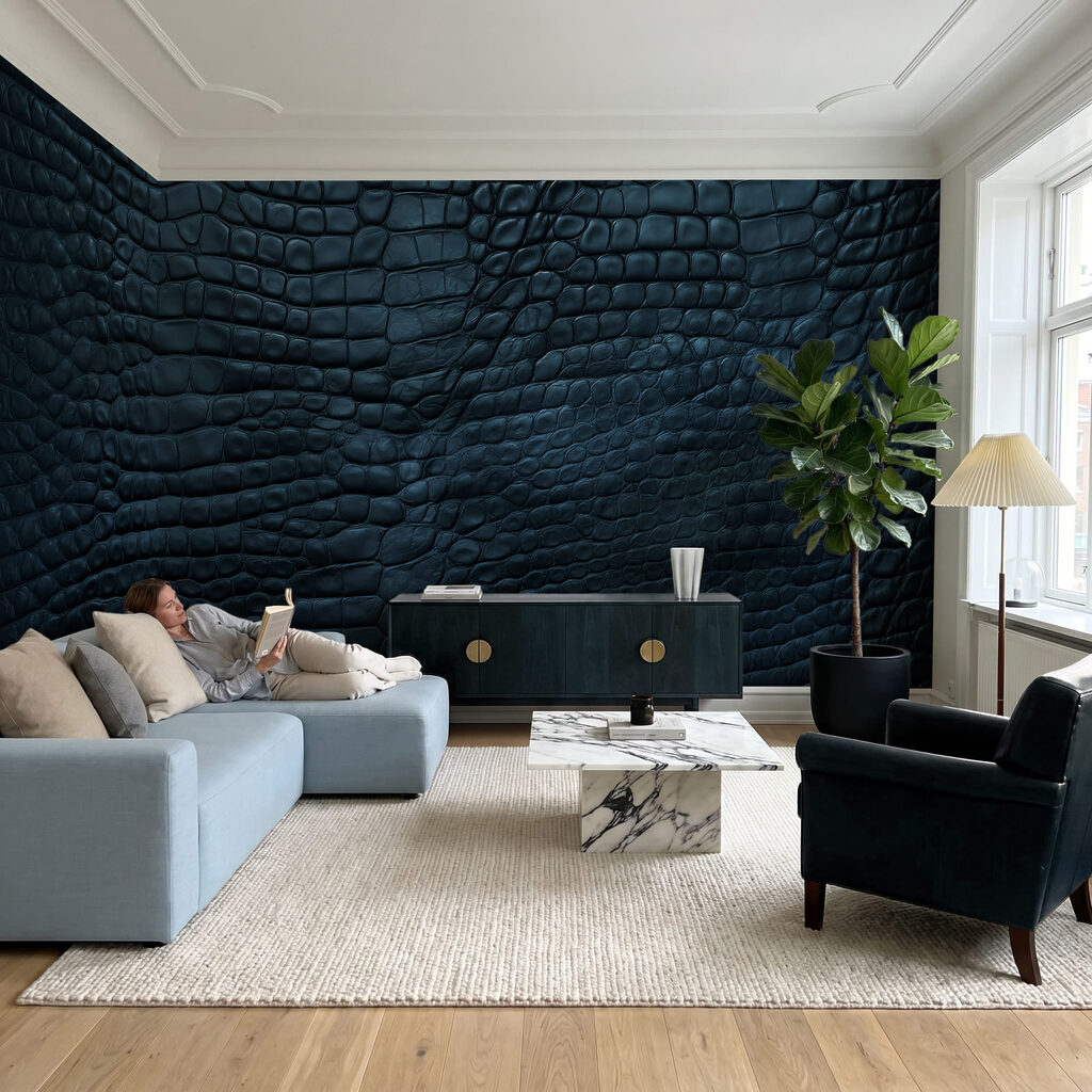 Schuppen im Schatten in einem Interieur