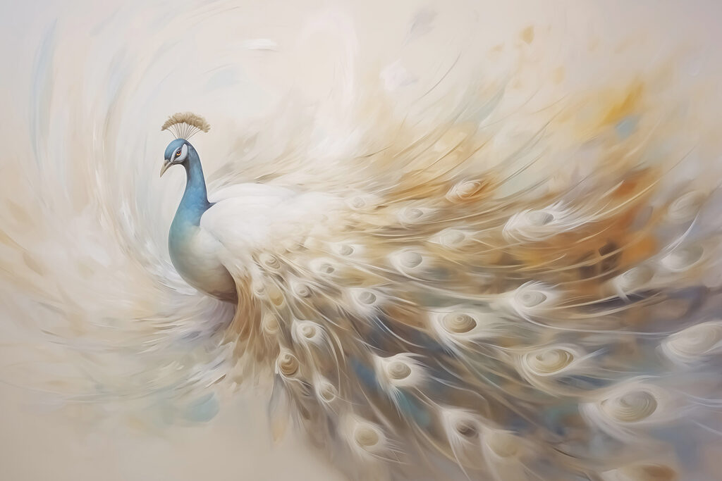 Pfau mit langem Schweif — ganzes Design