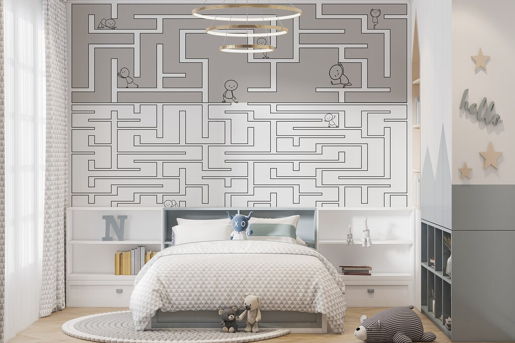 Abenteuer im Labyrinth in einem Interieur