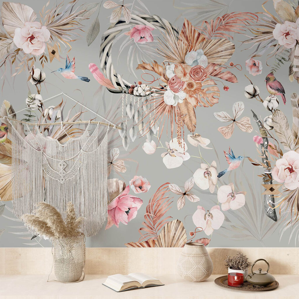 Zierliche Vögel und Blüten — Interieur 2
