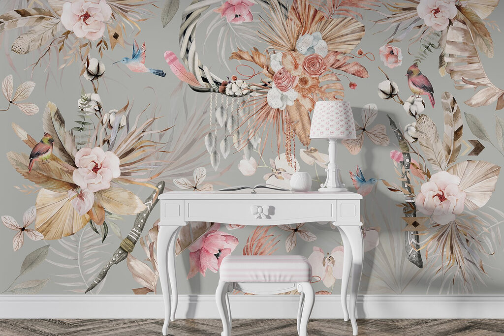 Zierliche Vögel und Blüten — Interieur 4