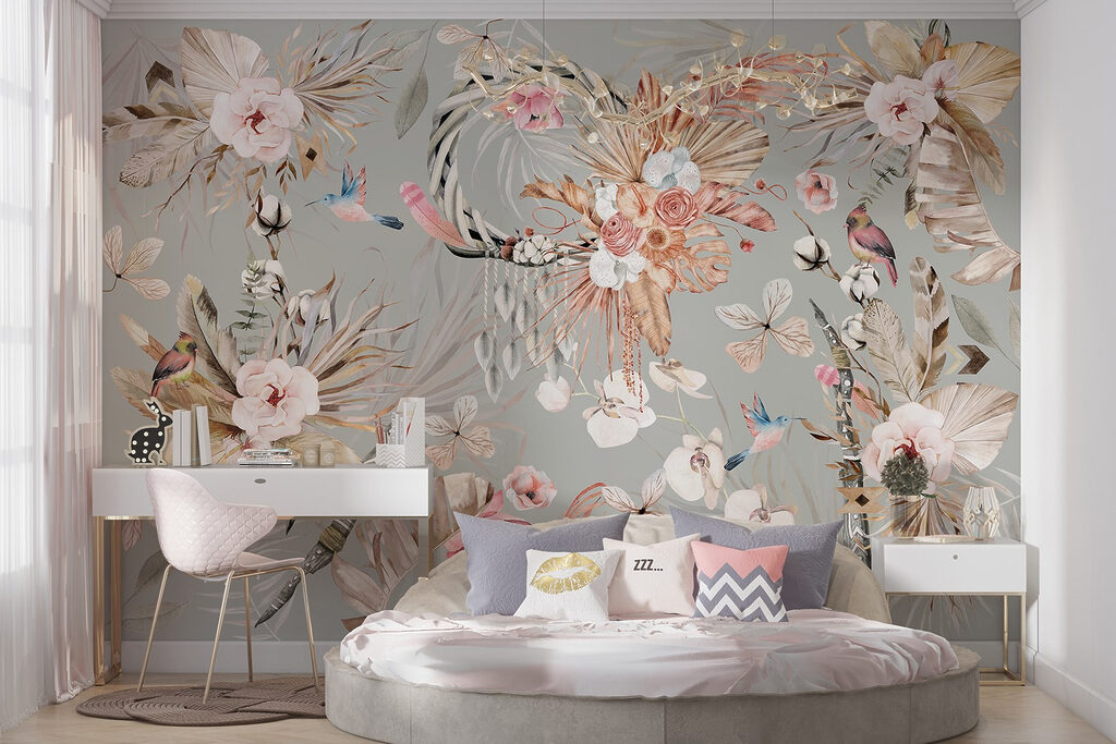 Zierliche Vögel und Blüten — Interieur 5