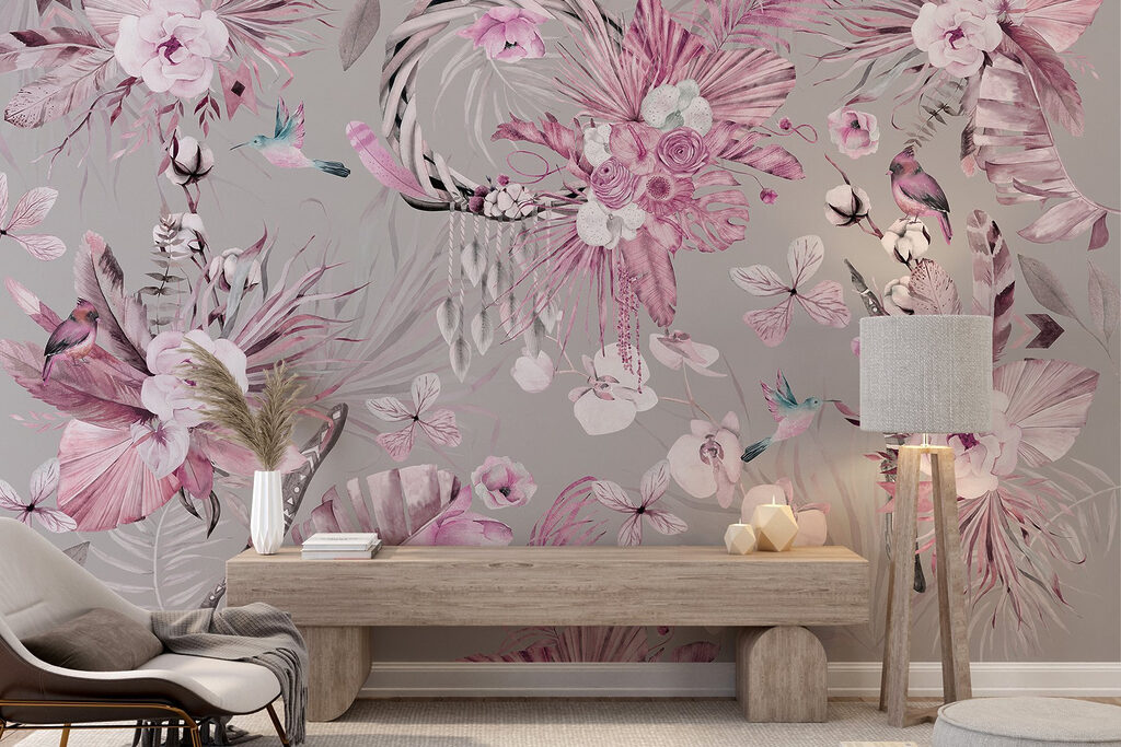 Zierliche Vögel und Blüten — Interieur 1