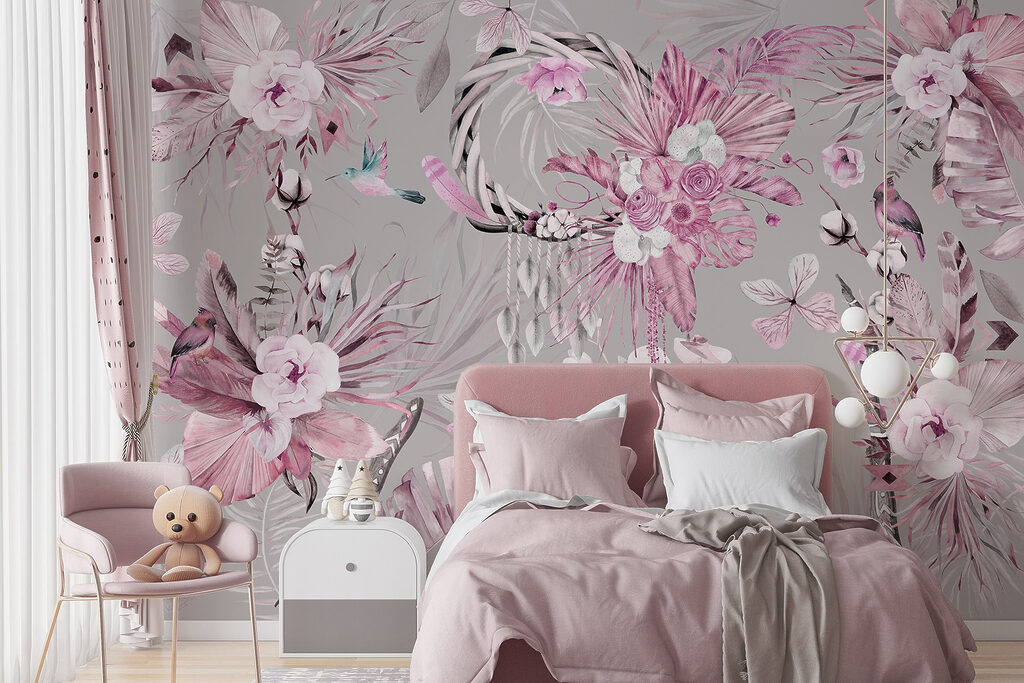 Zierliche Vögel und Blüten — Interieur 3