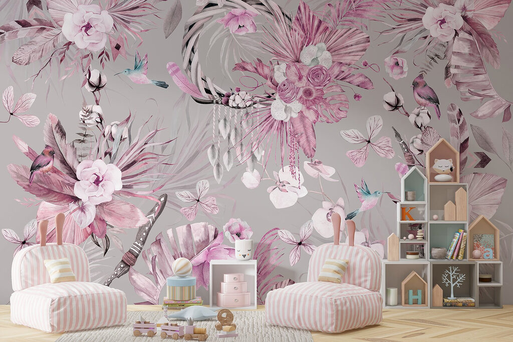 Zierliche Vögel und Blüten — Interieur 4