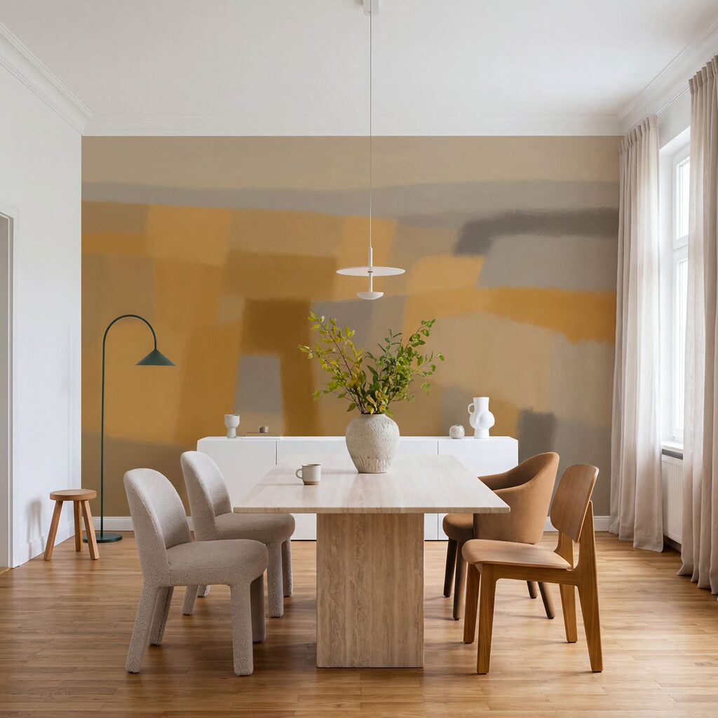 Geschichtete Farbblöcke in einem Interieur
