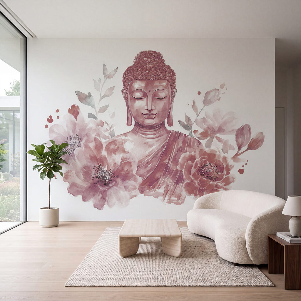 Buddha zwischen üppigen Blüten — Interieur 3