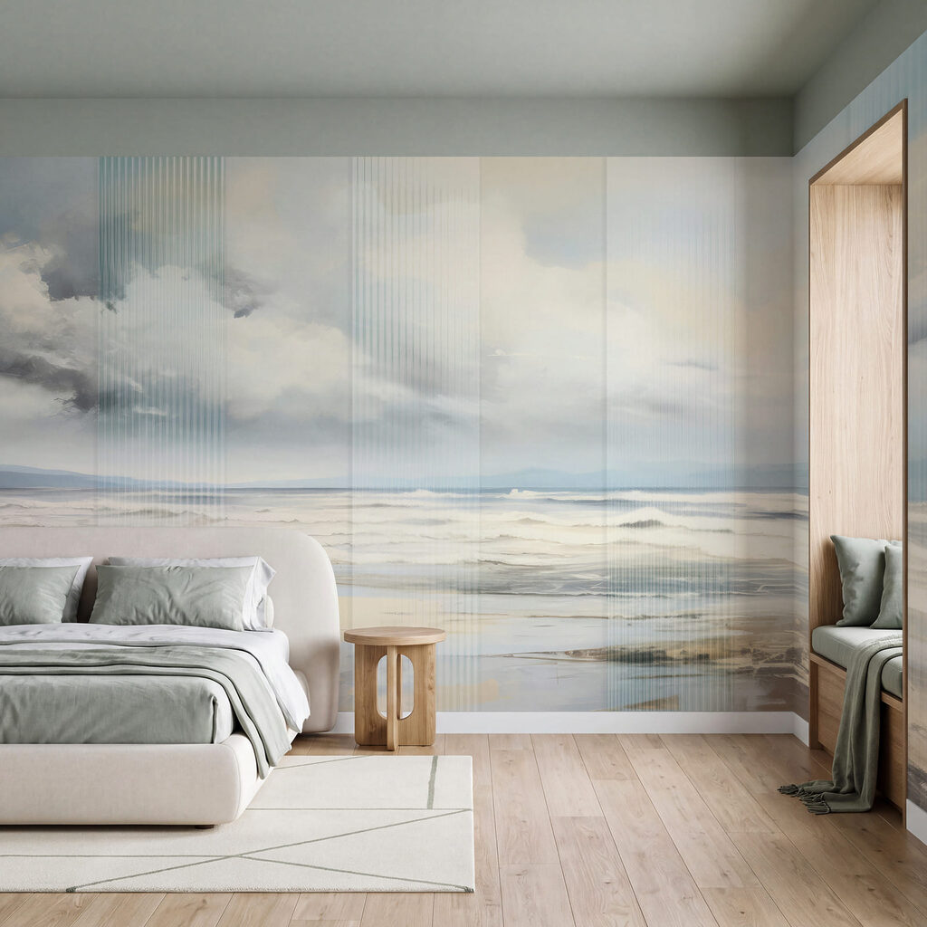 Meer hinter feinen Linien in einem Interieur