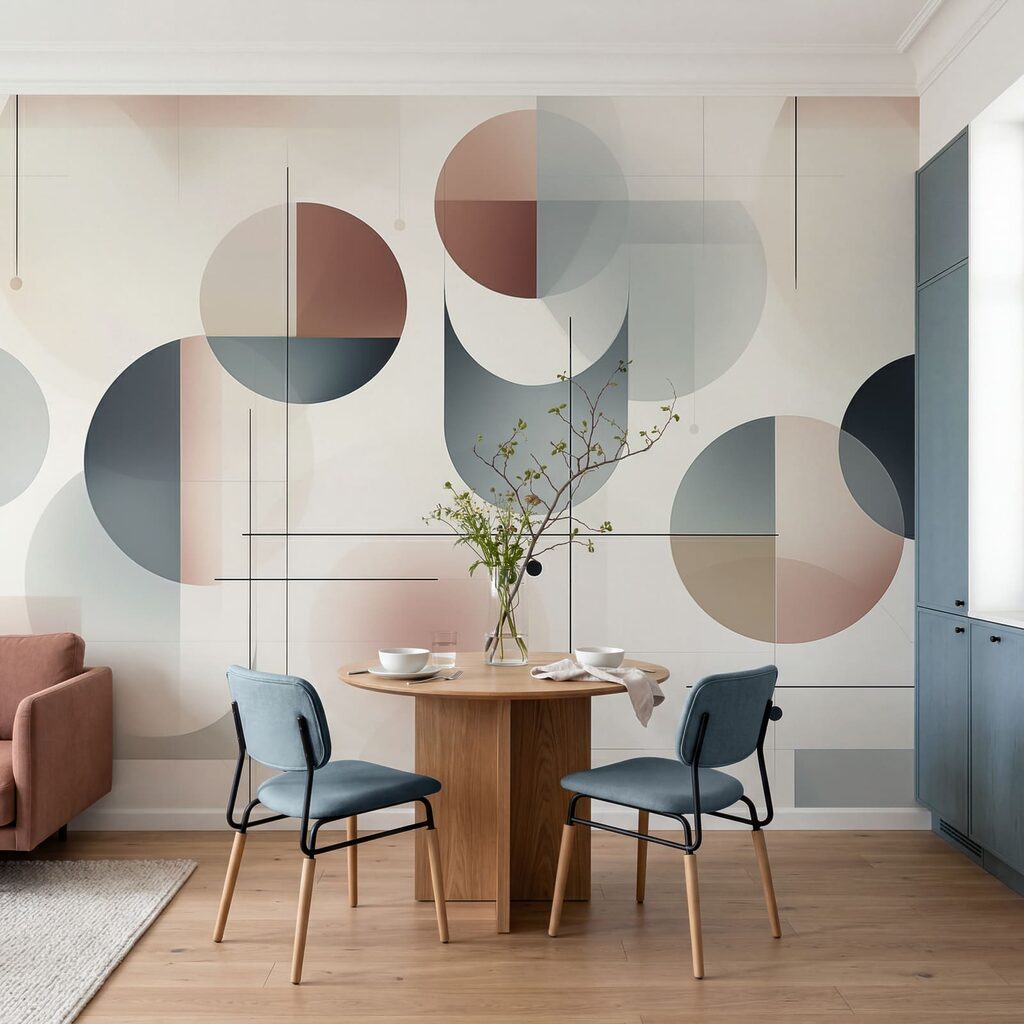 Kreise im Raster in einem Interieur