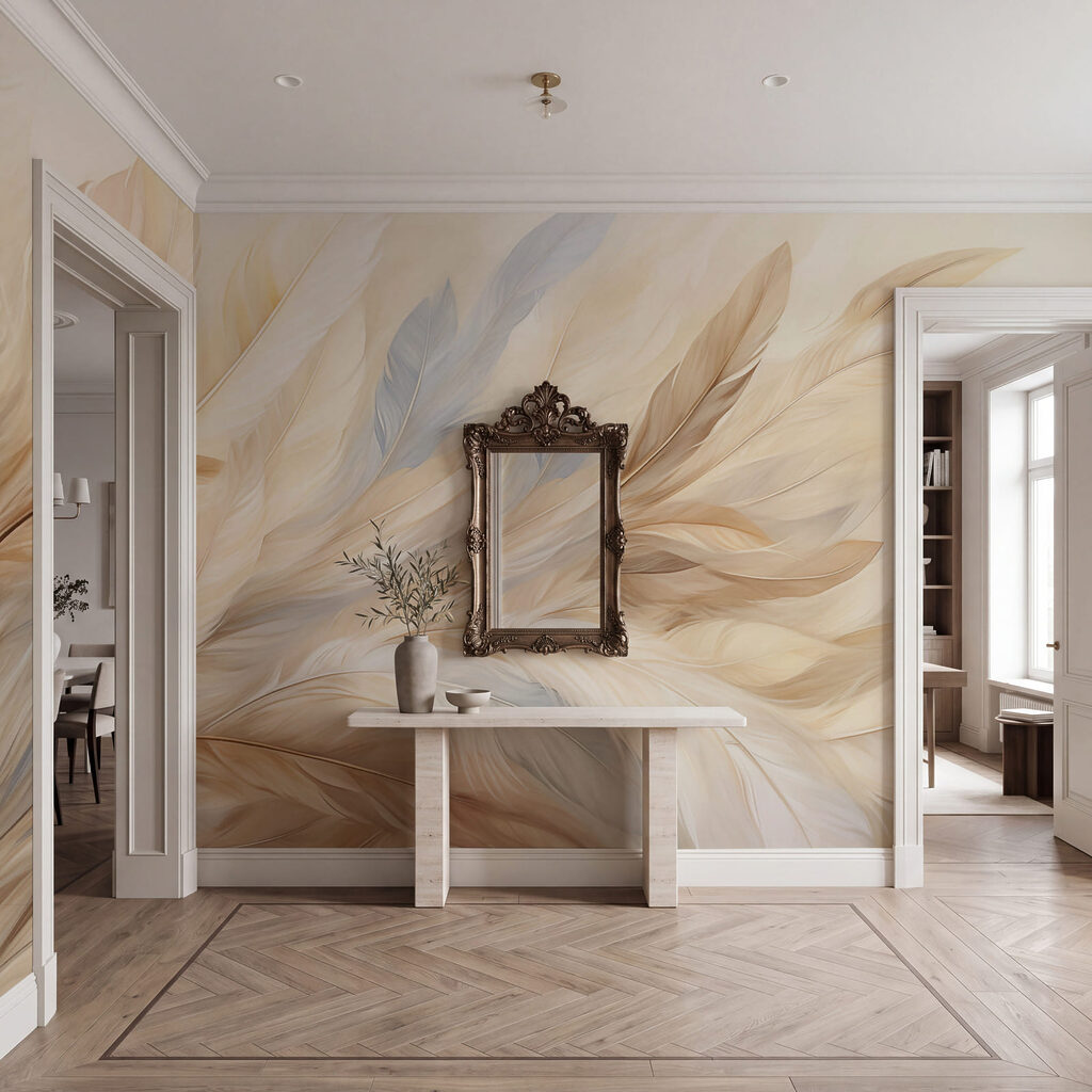 Blätter wie Federn in einem Interieur