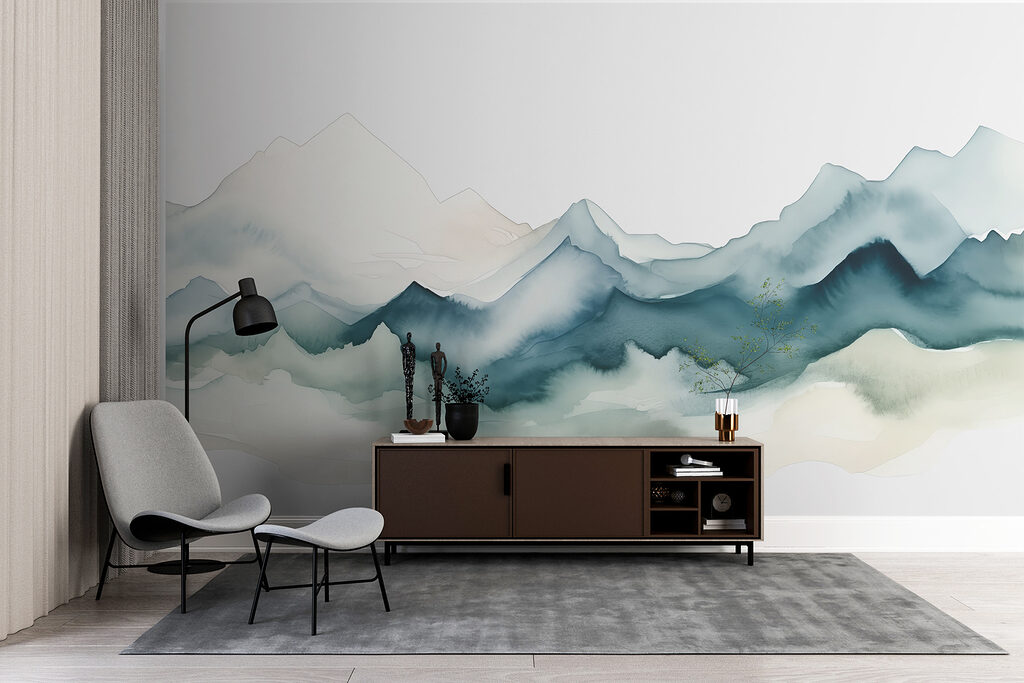 Blaue Berge in Aquarell — Interieur 2
