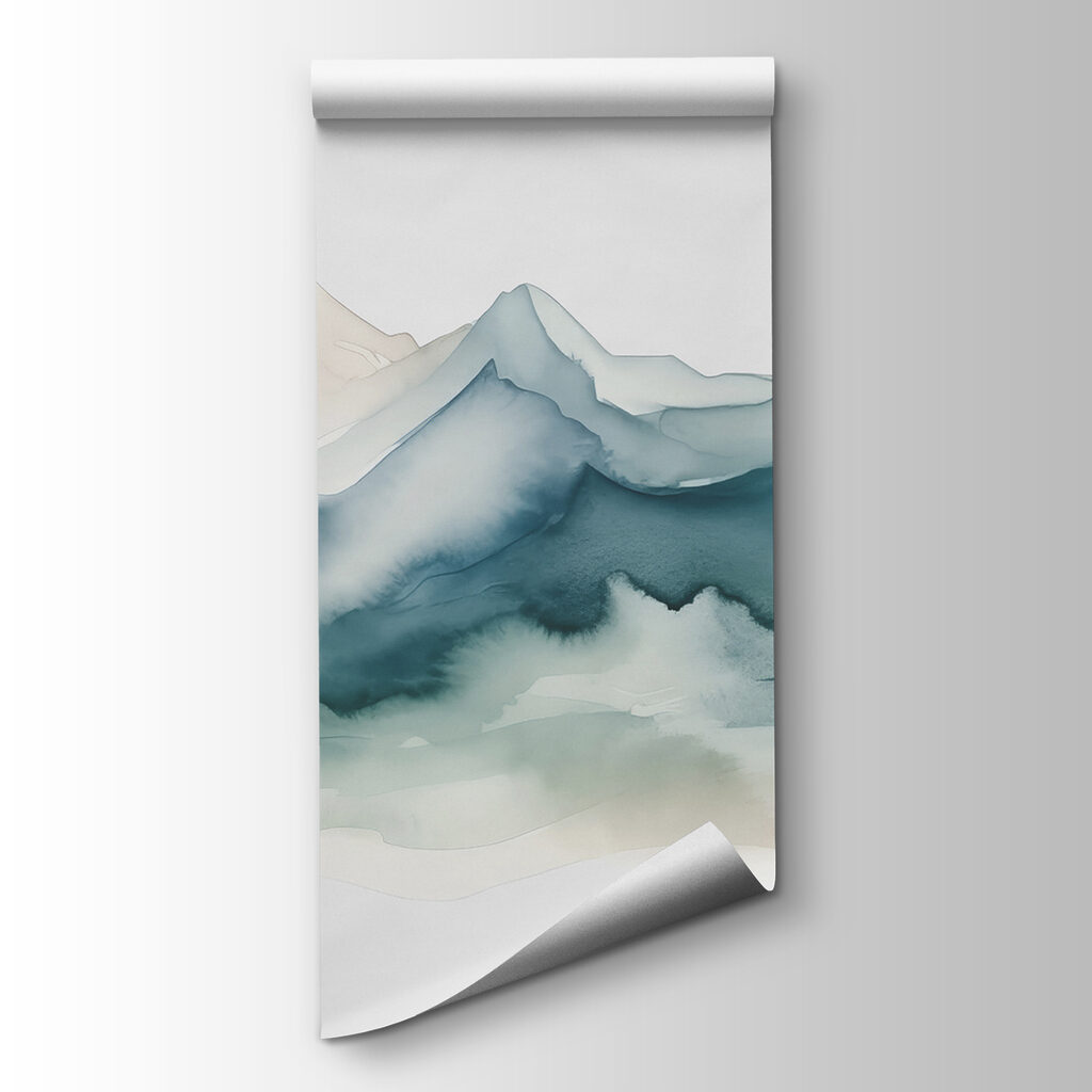 Blaue Berge in Aquarell — Produktansicht