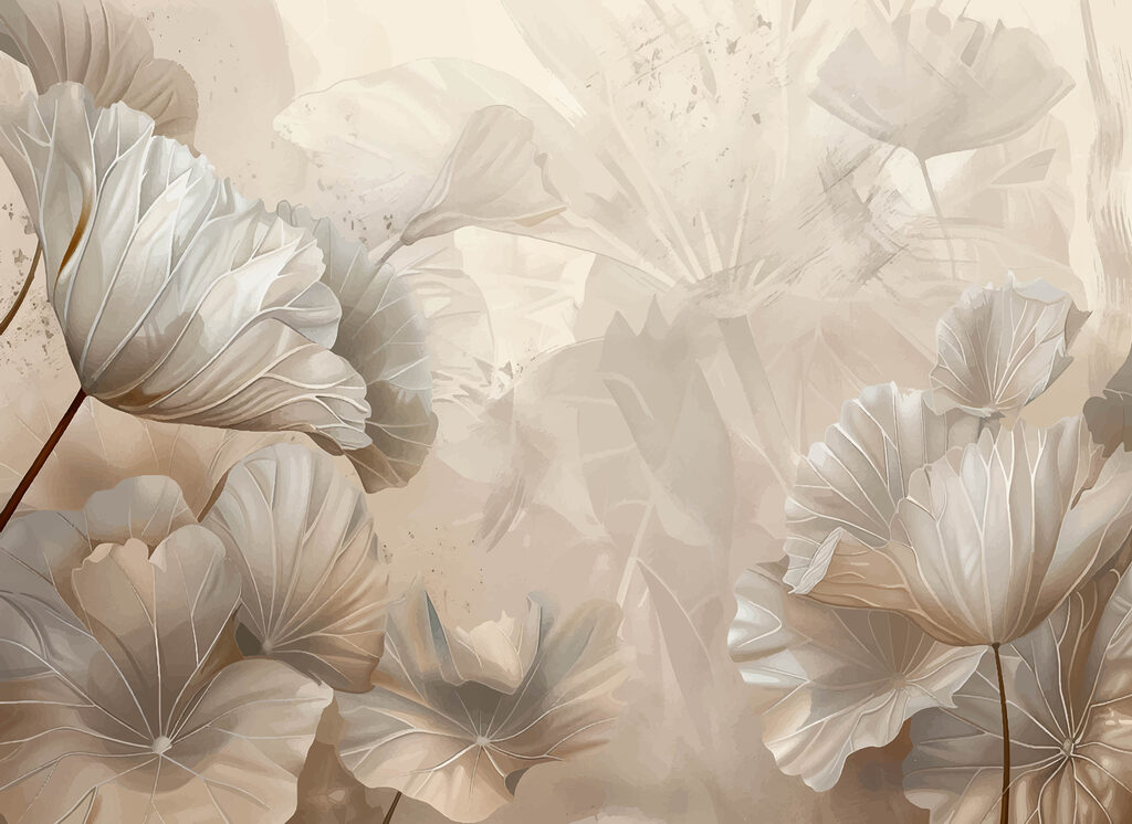 Blumen in Sandtönen — ganzes Design