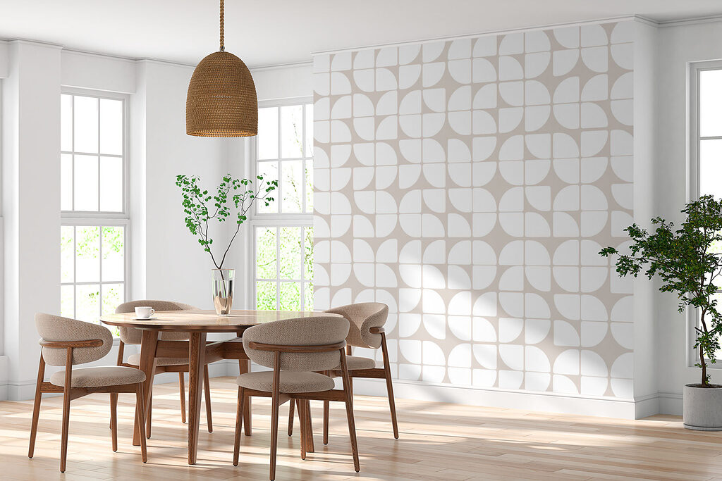 Viertelkreise im Rhythmus in einem Interieur