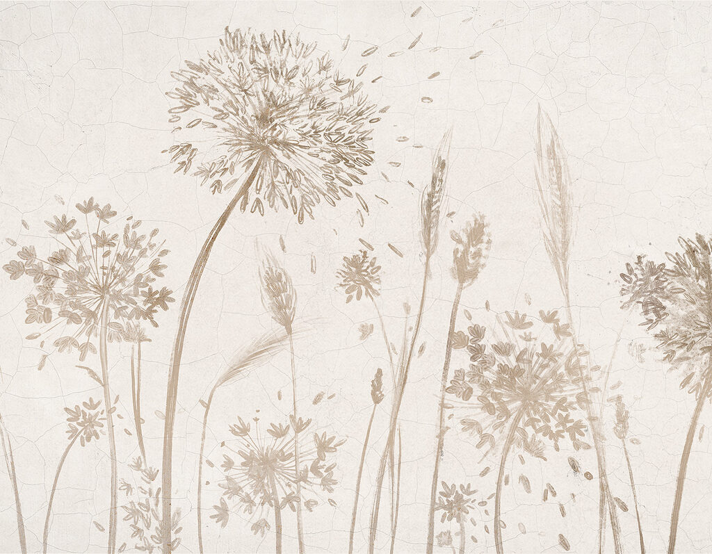 Trockenblumen in Beige — ganzes Design