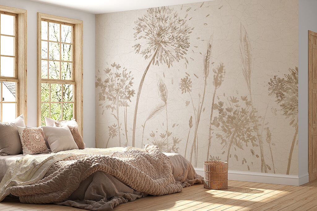 Trockenblumen in Beige — Interieur 2