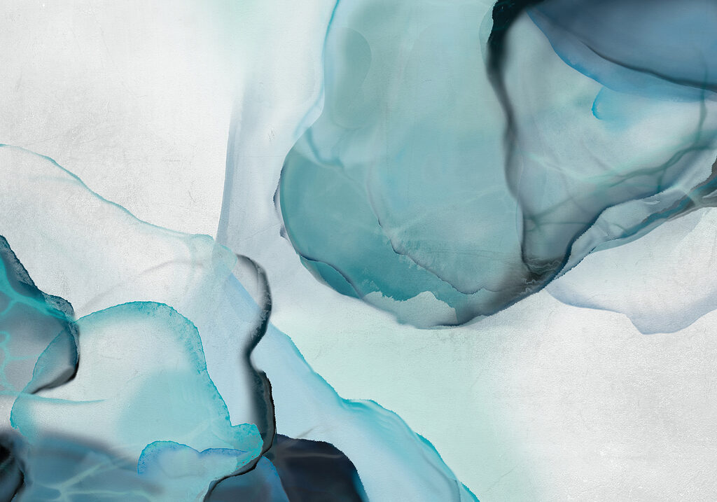 Blaue Tintenwolken — ganzes Design
