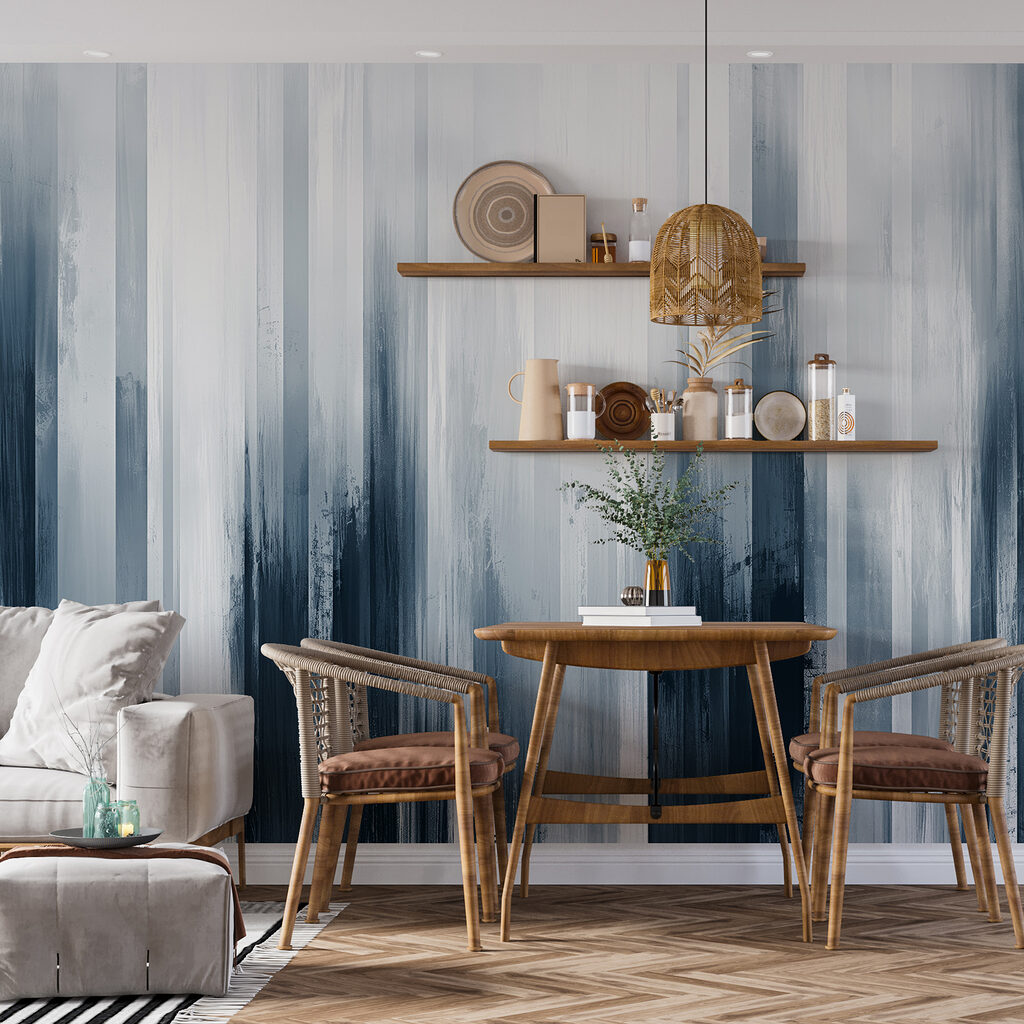 Verwischte senkrechte Striche in einem Interieur