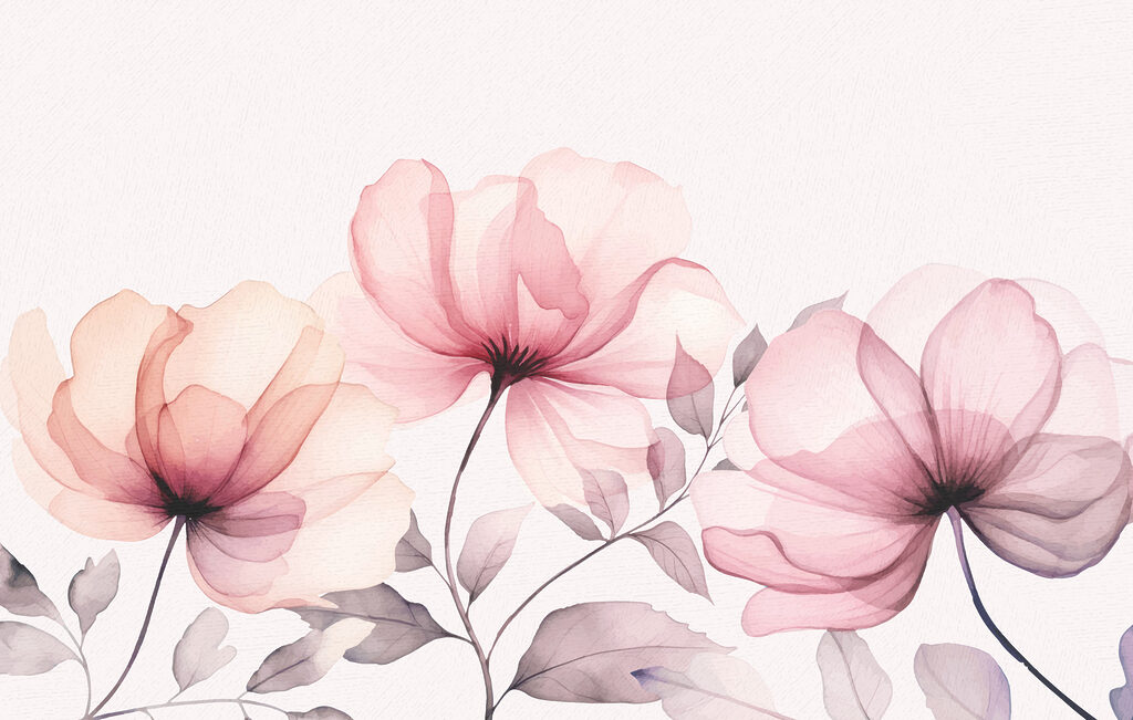 Offene Blüten an Zweigen — ganzes Design