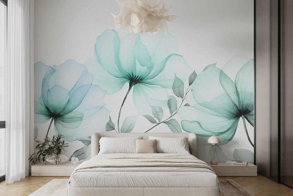 Offene Blüten an Zweigen in einem Interieur