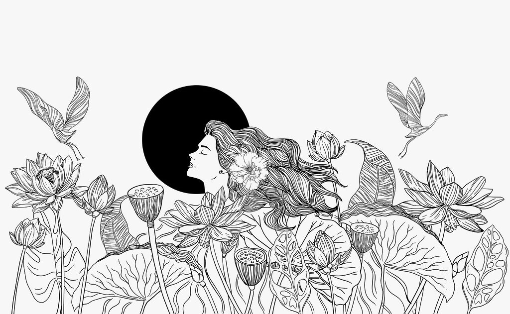 Träumen zwischen Lotusblüten — ganzes Design