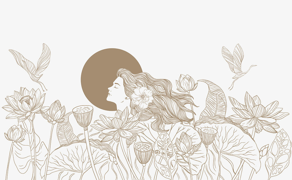 Träumen zwischen Lotusblüten — ganzes Design