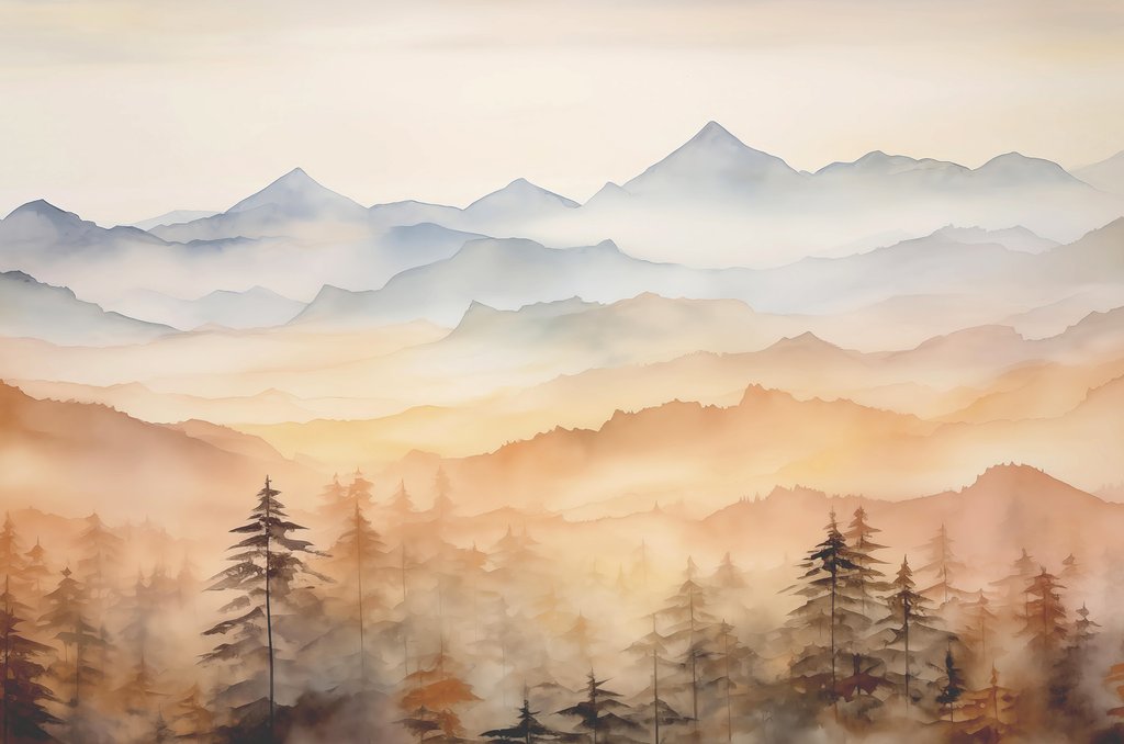 Goldener Morgen im Wald — ganzes Design