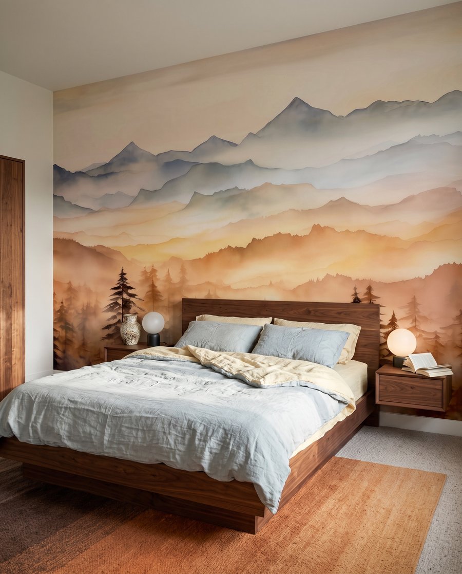 Goldener Morgen im Wald in einem Interieur