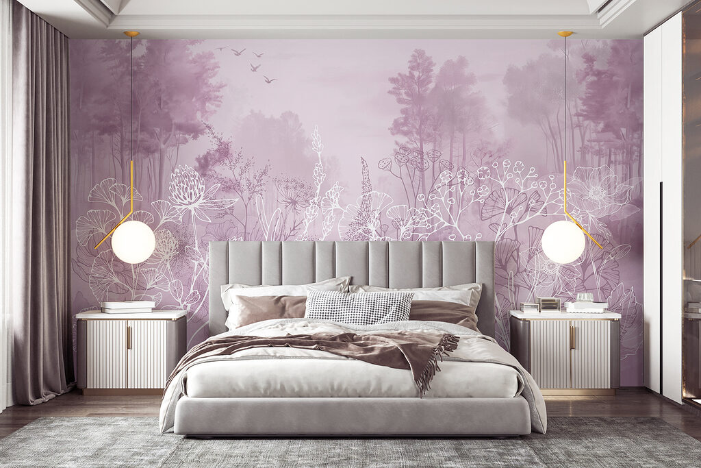 Blütenlinien vor Bäumen — Interieur 2