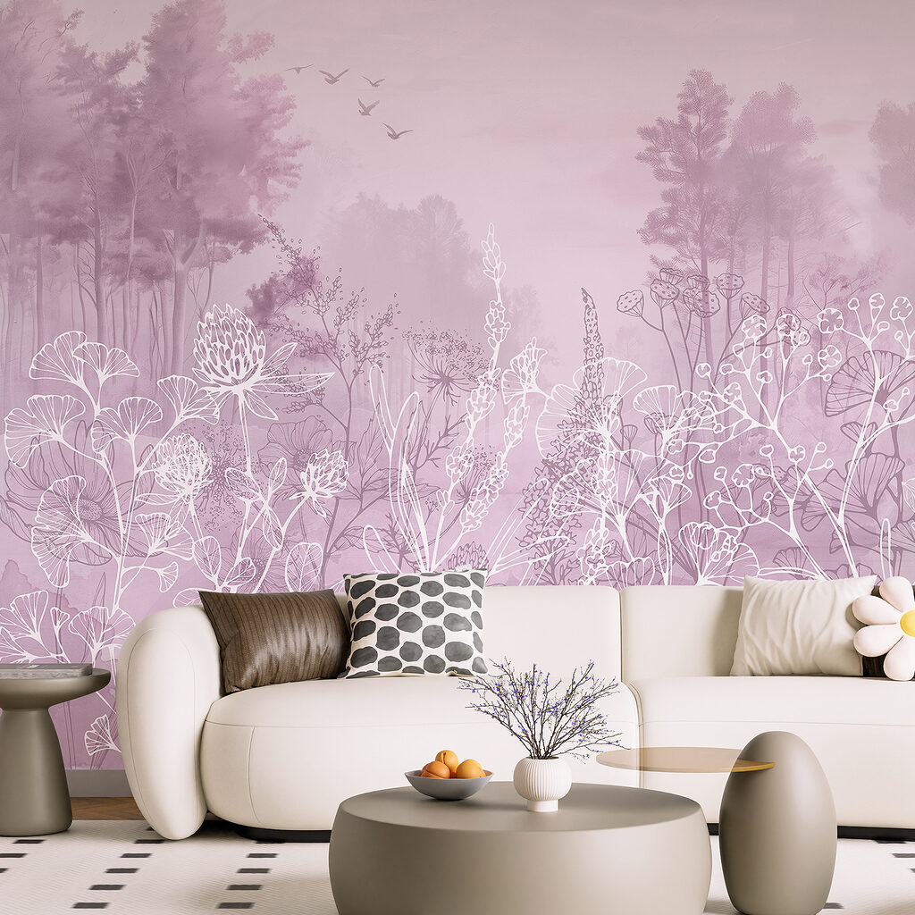 Blütenlinien vor Bäumen — Interieur 3