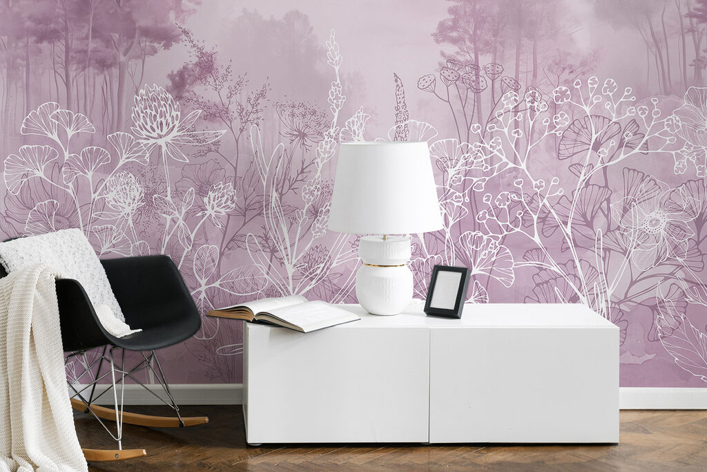 Blütenlinien vor Bäumen — Interieur 4