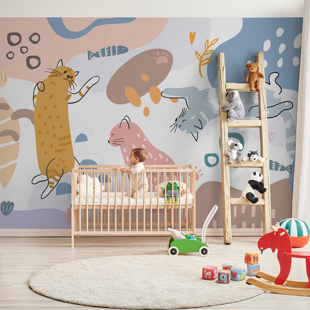Verspielte Katzen und Fische — Interieur 1