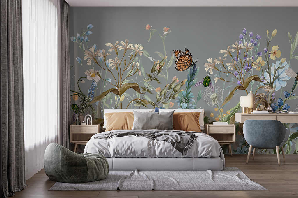 Blumenfeld mit Schmetterlingen — Interieur 1